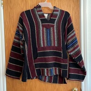 Mexican Wool Baja Poncho Hoodie